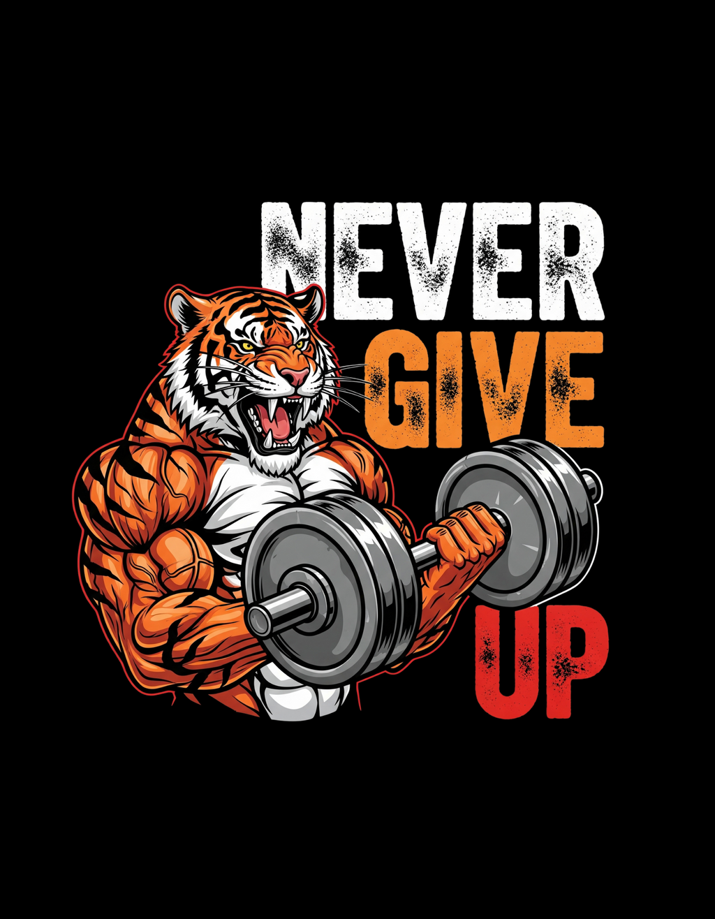 Alpha Mode Gymwear: Never Give Up - Tshirt